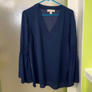 Size XL Michael Kors Navy Blue bell sleeved top